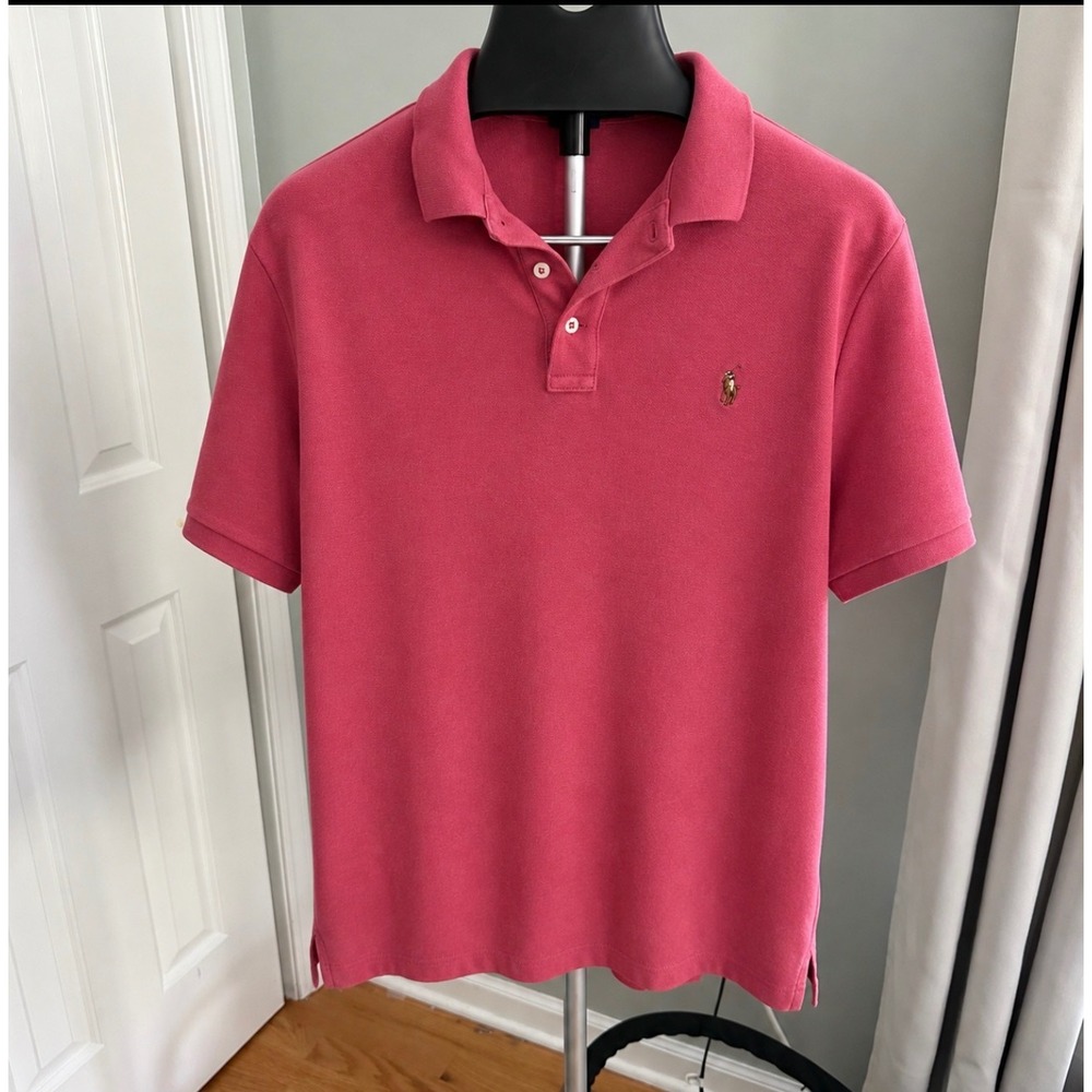 Polo Ralph Lauren Classic Fit‎ Pink Heather Short Sleeve Polo Shirt Mens XL